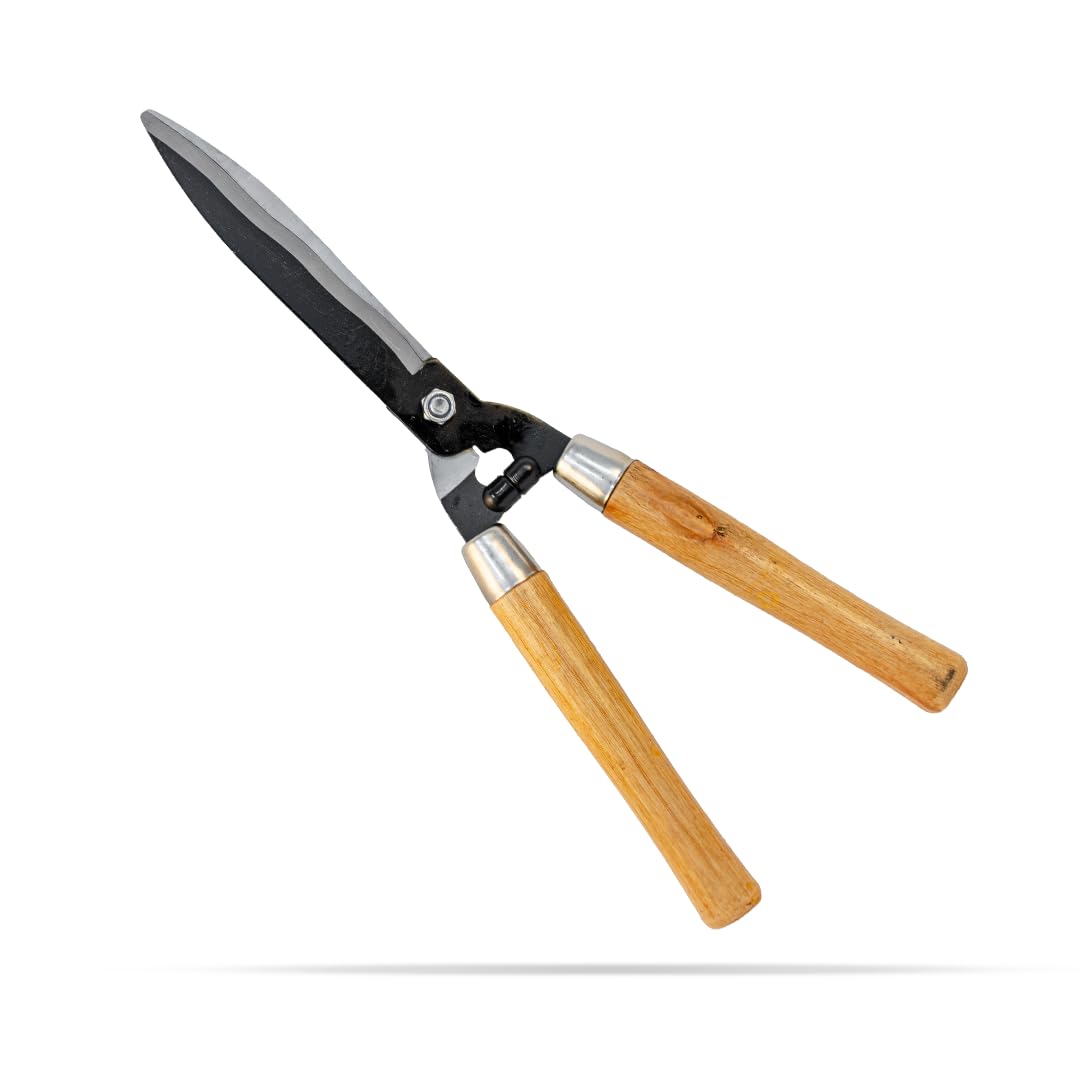 Tomahawk Hedge Shears - 21" Size, High-Carbon Steel, Wooden Handle