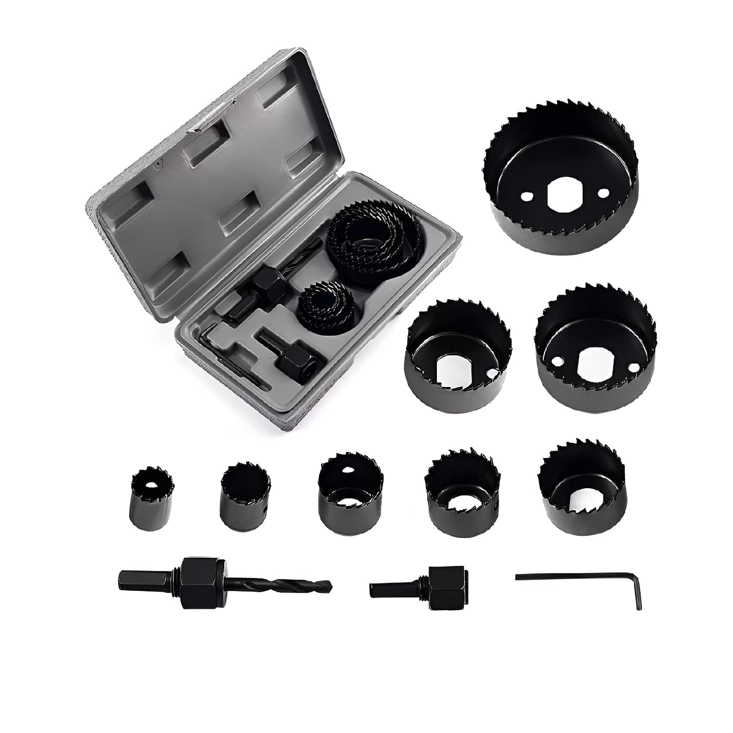 Tomahawk Hole Saw Cutter Set - 11-Piece, 19-64mm Diameter, Carbon Steel