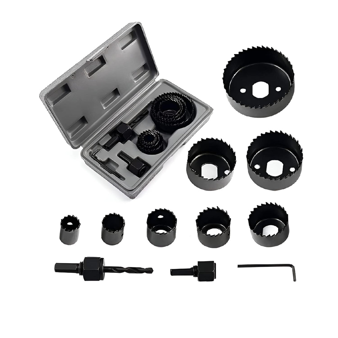 Tomahawk Hole Saw Cutter Set - 11-Piece, 19-64mm Diameter, Carbon Steel