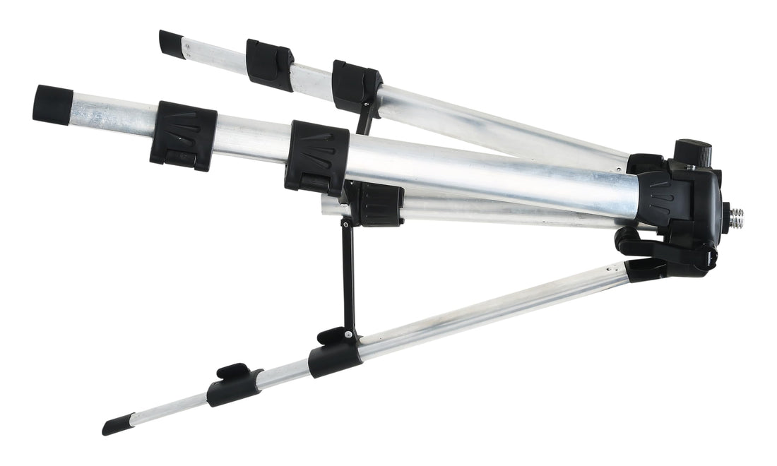 Tomahawk Laser Tripod - Adjustable Aluminium Alloy, 3-Way Pan Head, Bubble Level, 5/8” Thread