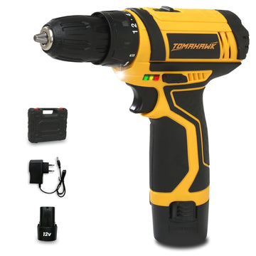 Tomahawk Drill/Screwdriver - 12V 10mm Keyless Chuck 2-Speed Dual 1.5Ah Batteries - DMD-4100