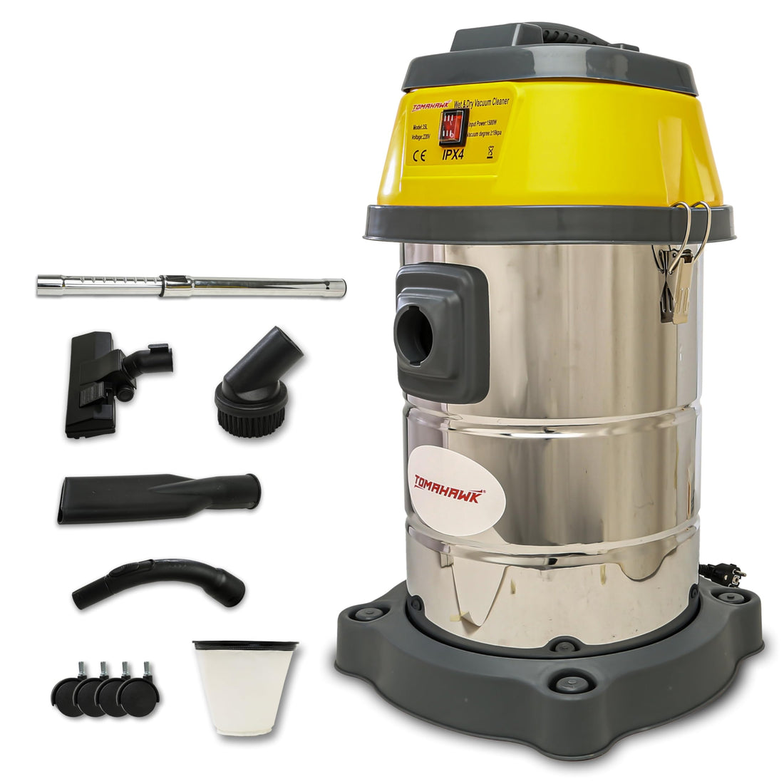 Tomahawk Wet and Dry Vacuum Cleaner - 1500W, 35L Capacity, 19 KPA Suction, Blower Function - TVC-350