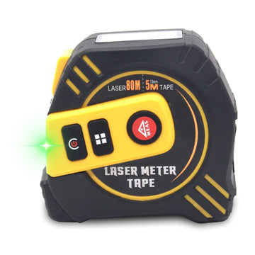Tomahawk Digital Laser Tape Measure - 2-in-1 5M Distance Meter with Backlit LCD Display