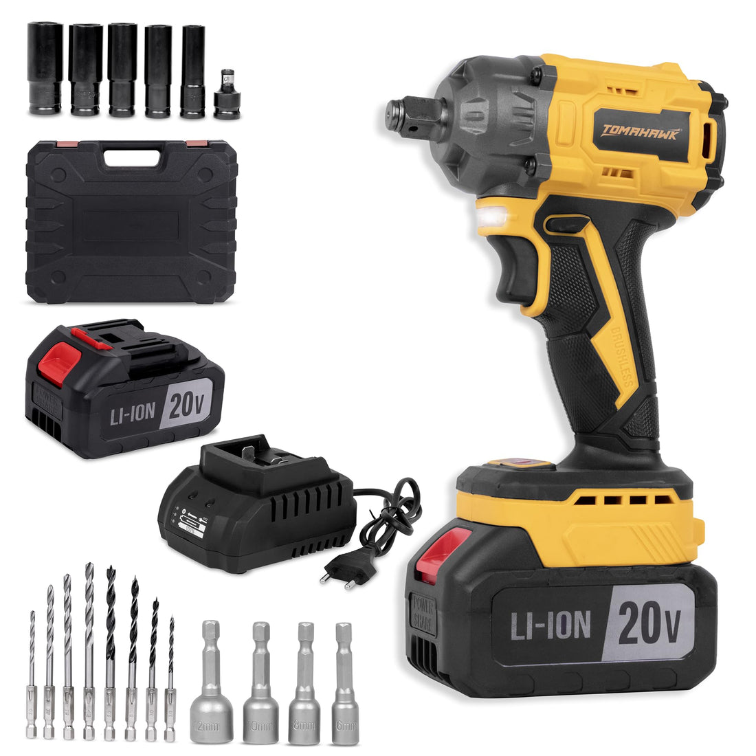 Tomahawk Cordless Impact Wrench - 20V 3.0Ah Brushless Motor - TIS-699