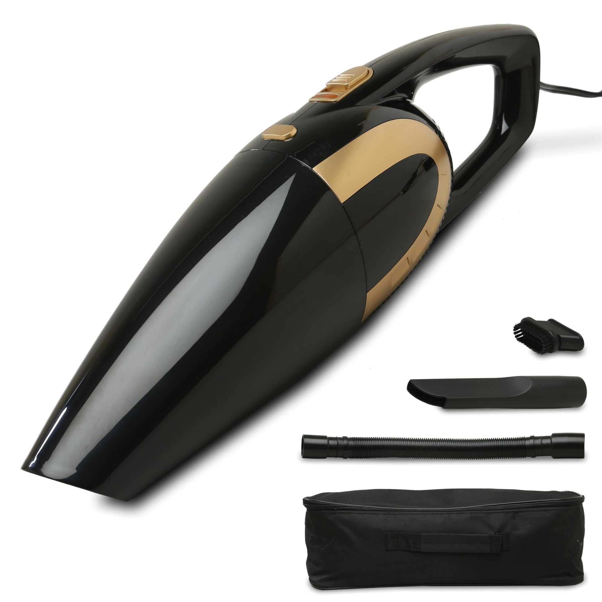 Tomahawk Electric Car Vacuum Cleaner - 5000Pa Suction, 4.5 Meter Cord, 12V DC, 120W, 150ml Dust Cup, Black - TEV220