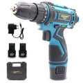 Tomahawk Cordless Drill/Screwdriver - 12V 10mm Keyless Chuck 2-Speed Double 1.5Ah Batteries - T9021