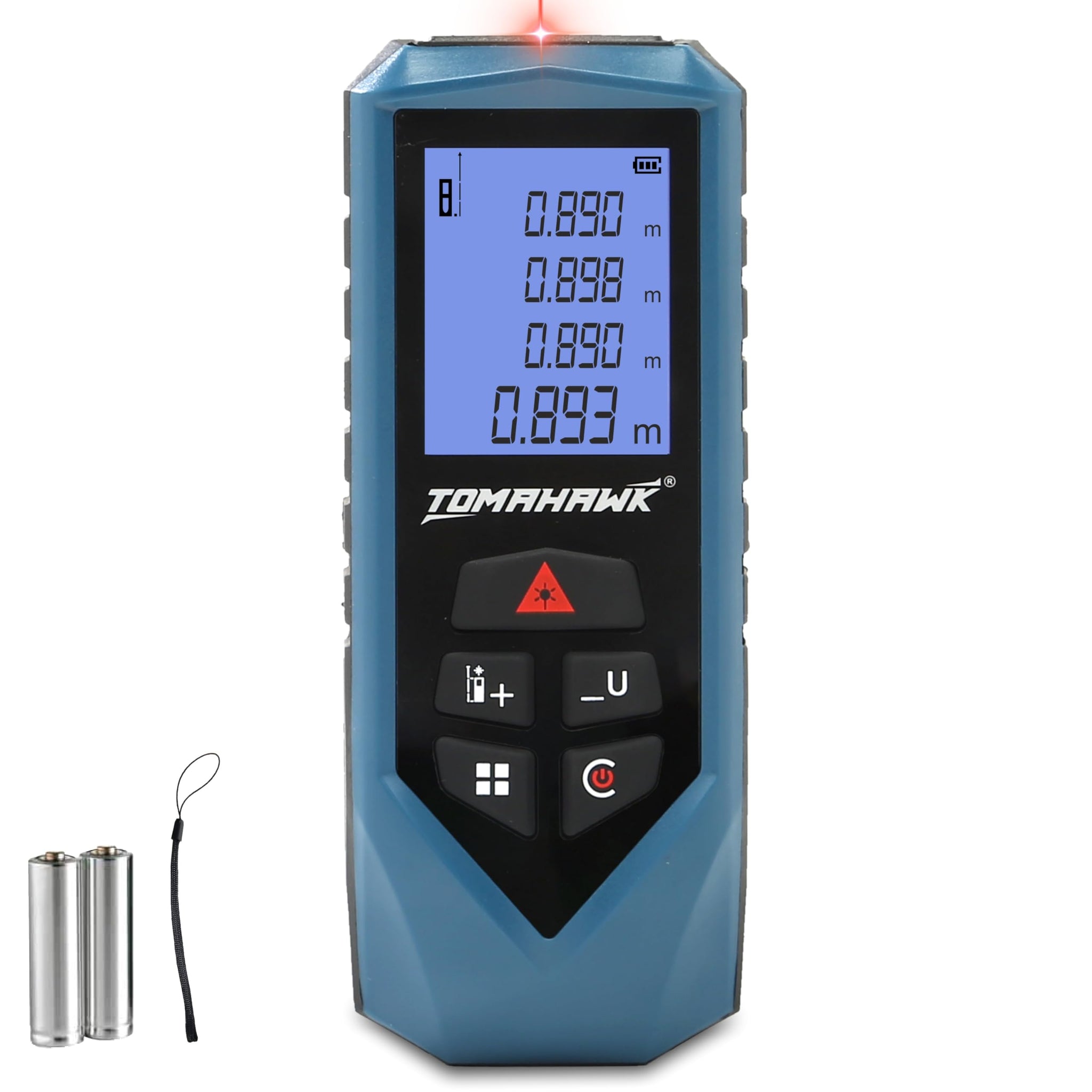 Tomahawk Laser Distance Meter - 80m/260ft Range IP54 Waterproof Backlit LCD - TFR-0800 LT