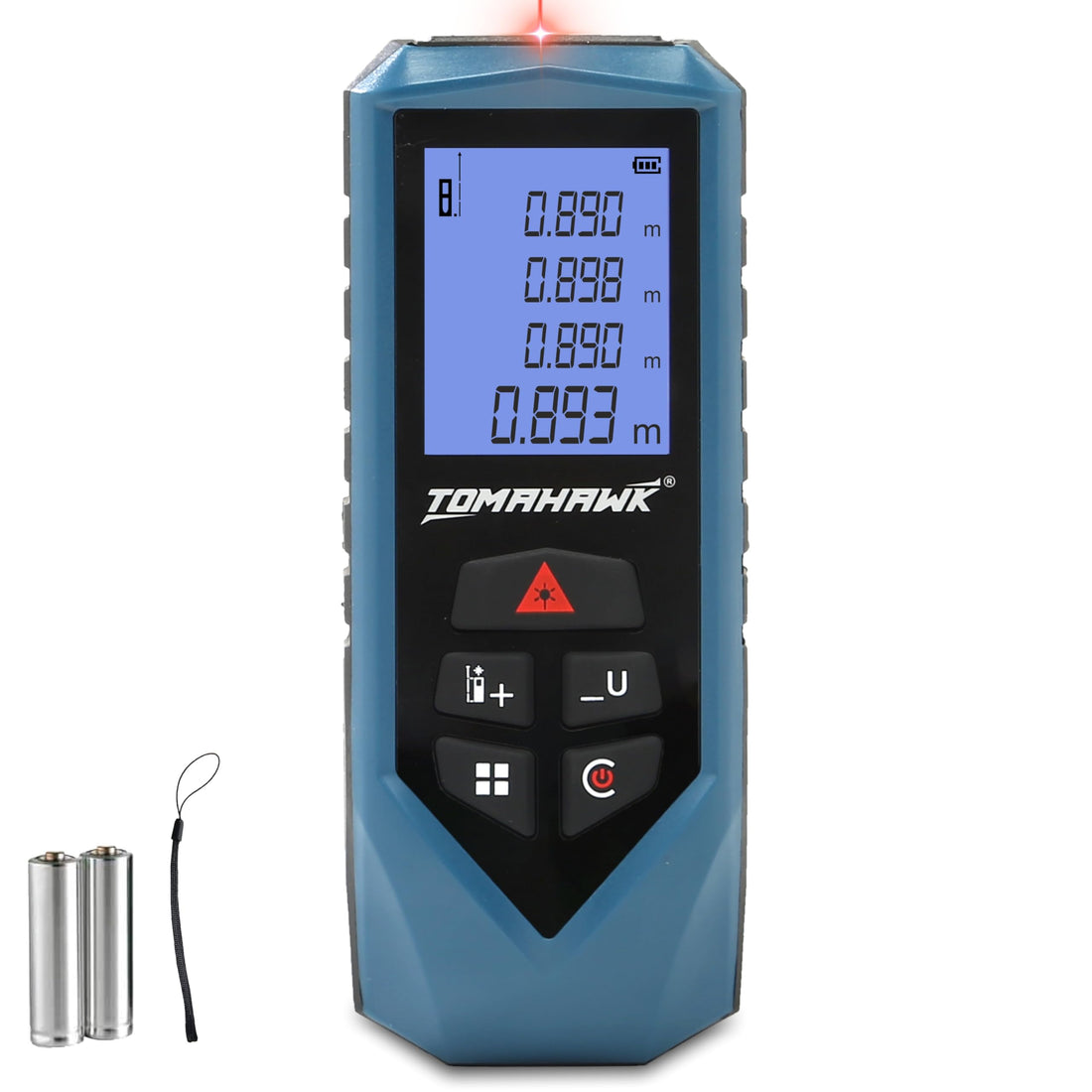 Tomahawk Laser Distance Meter - 80m/260ft Range IP54 Waterproof Backlit LCD - TFR-0800 LT