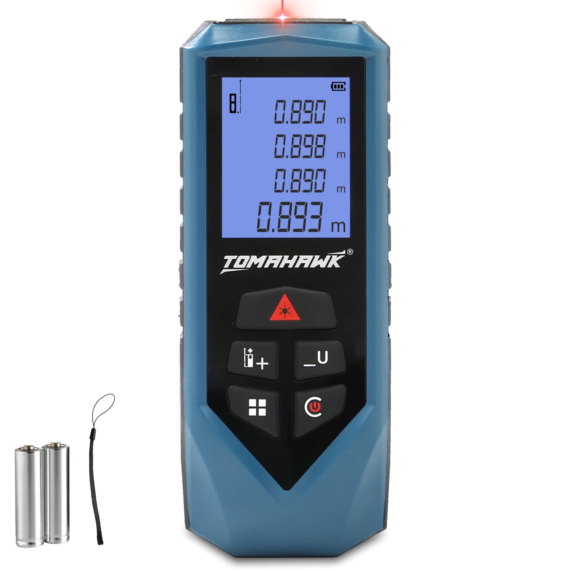 Tomahawk Laser Distance Meter - 80m/260ft Range IP54 Waterproof Backlit LCD - TFR-0800 LT