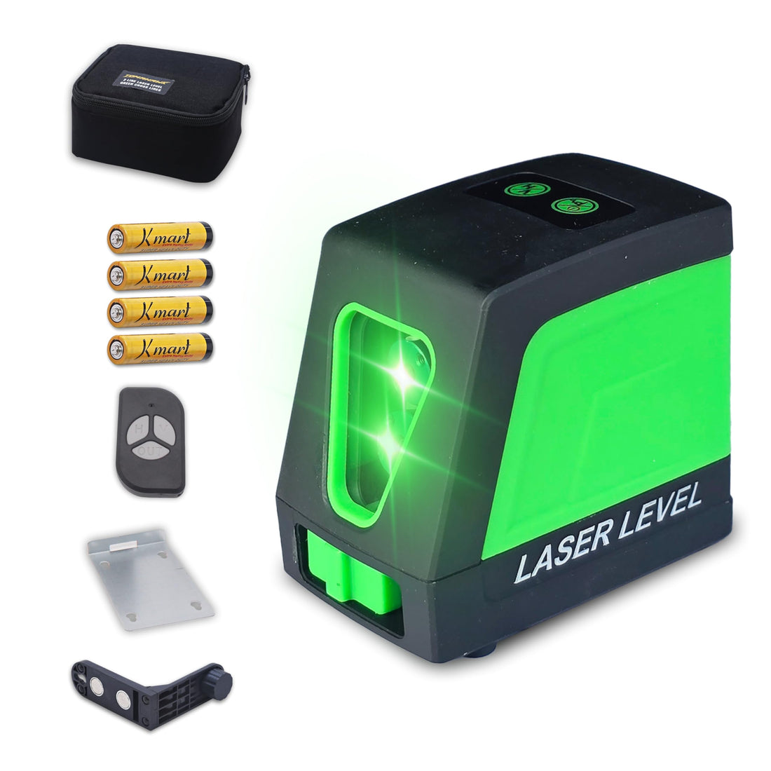 Tomahawk 2 Line Cross Line Laser Level - Self-Leveling Green, 25m Working Distance, 3mm Precision, IP54 Dustproof - TLL-GLC-02