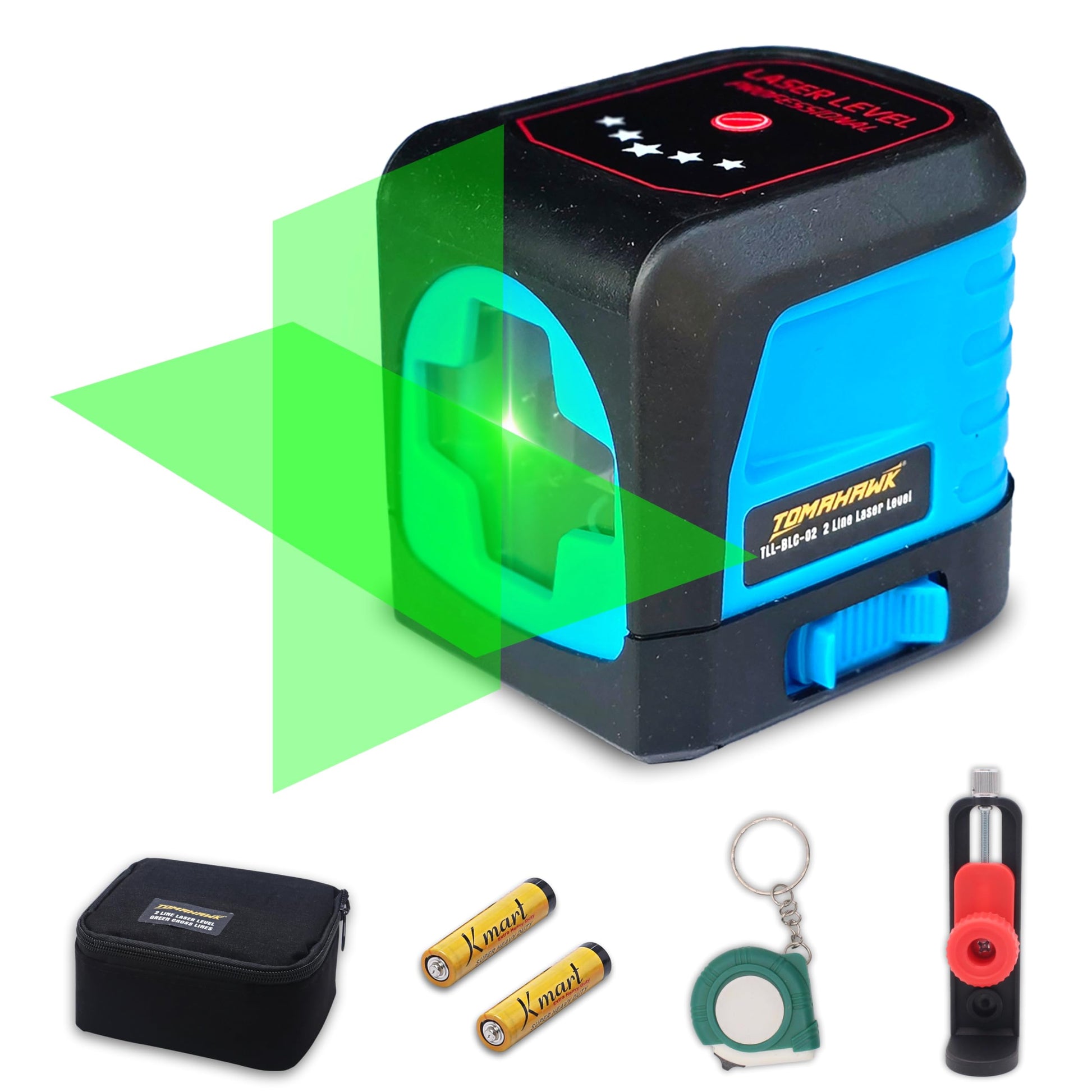 Tomahawk Green Line Laser Level - 98ft Self-Levelling Green Cross - TLL 02