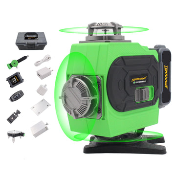 Tomahawk Laser Level - 16 Lines 4x360° 4D Green Cross Line Pulse Mode Remote Controller - TLN-3232