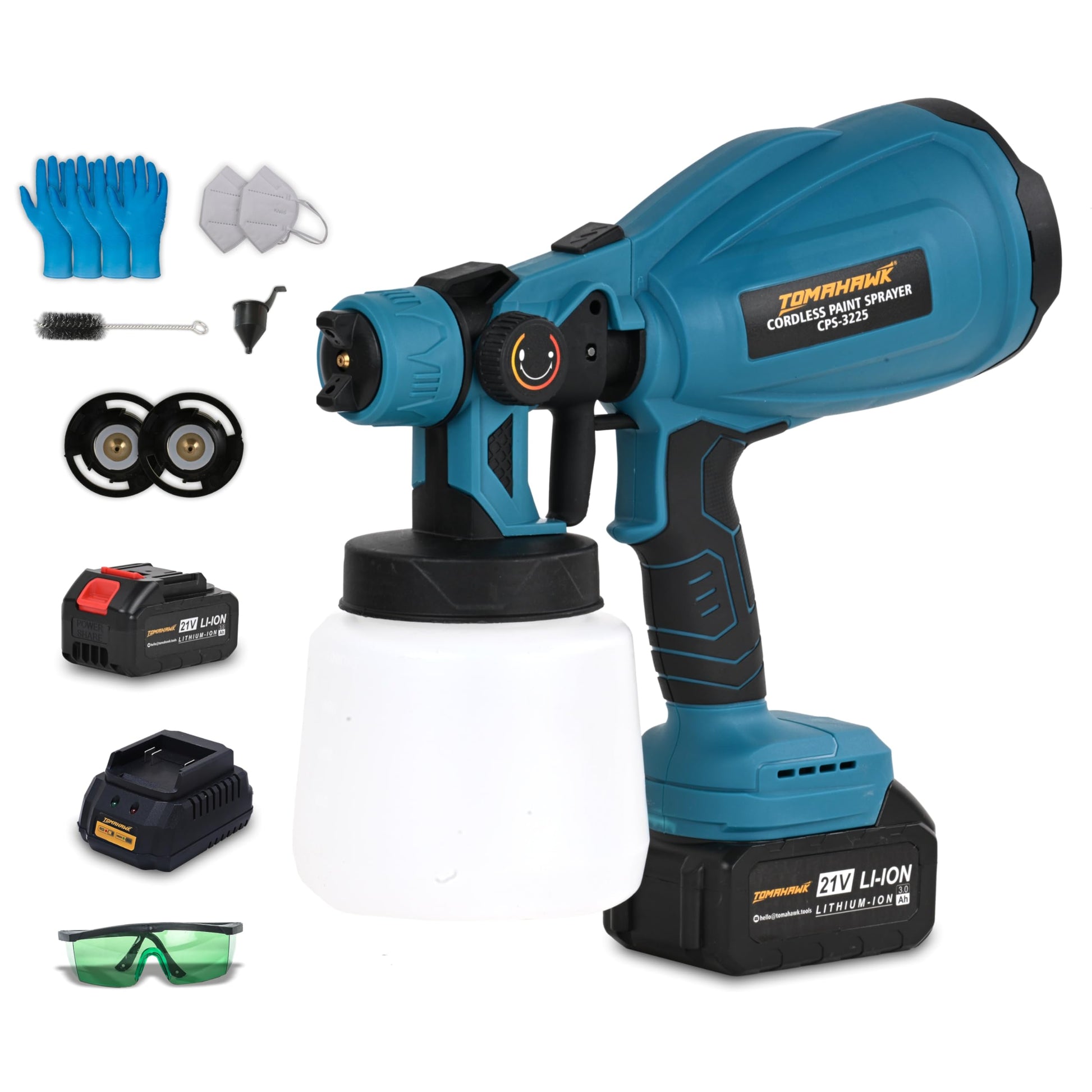 Tomahawk Power Paint Sprayer - 3800 RPM Noload Speed, 200cm-500cm Spraying Diameter, 20V Battery (2 X 3.0 Ah) - CPS-3225