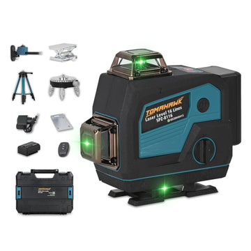 Tomahawk Laser Level - 16 Lines, 4x360° 4D Green Cross, Self-Levelling - SPZ-8116-16