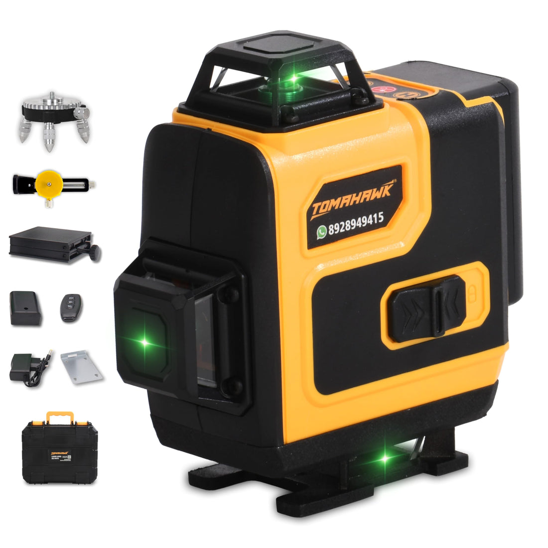 Tomahawk Laser Level - 16 Lines 4D Green Cross Self-Levelling - XLS-9416