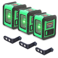 Tomahawk Compact Green Line Laser Level - 98ft Green Cross Self-Levelling, 360° Vertical/Horizontal Magnetic Base, Adjustable Brightness, Pack of 3 - TLL 02