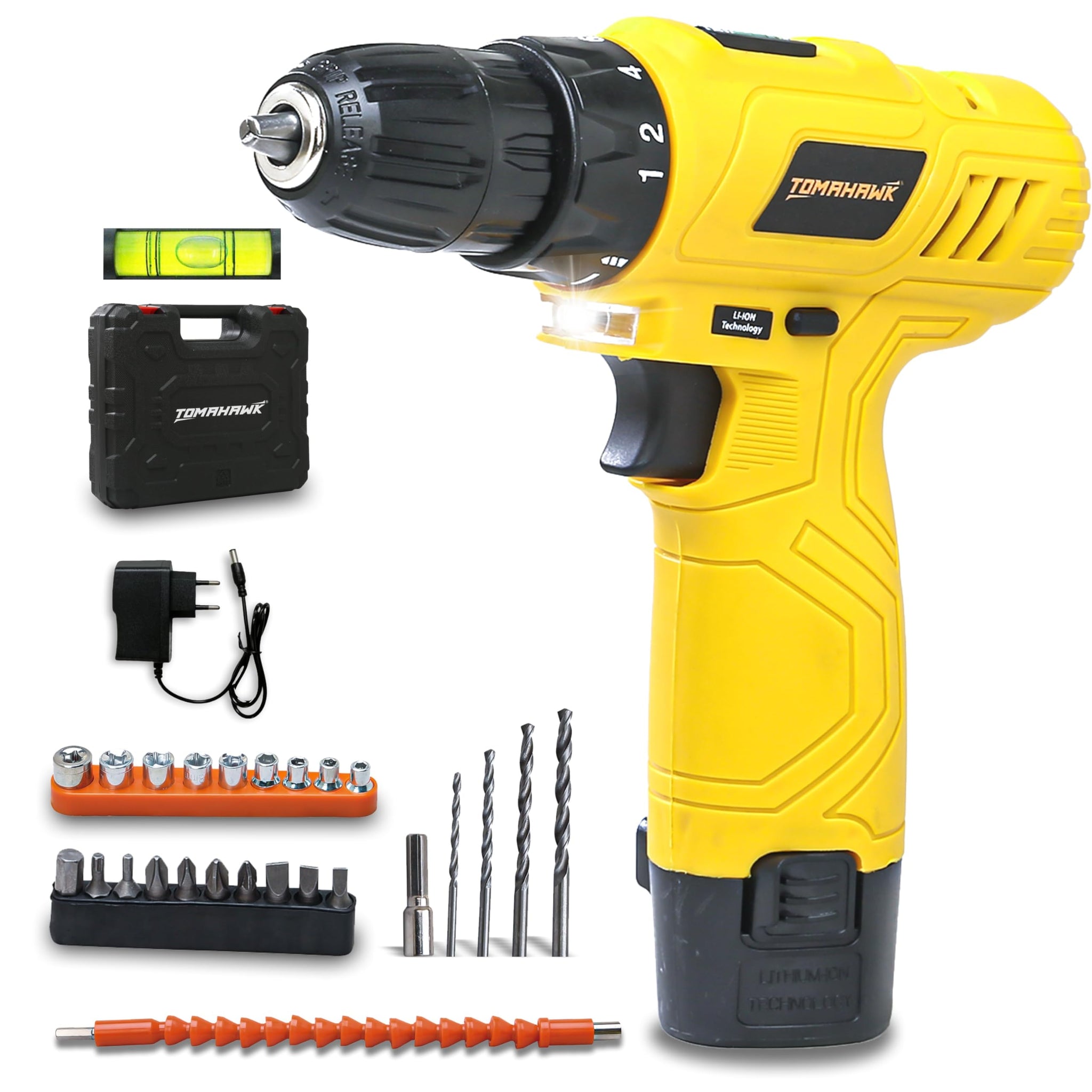 Tomahawk Cordless Screwdriver and Drill Machine - 600 RPM, 10mm Chuck, 1 Battery - SSS-3111