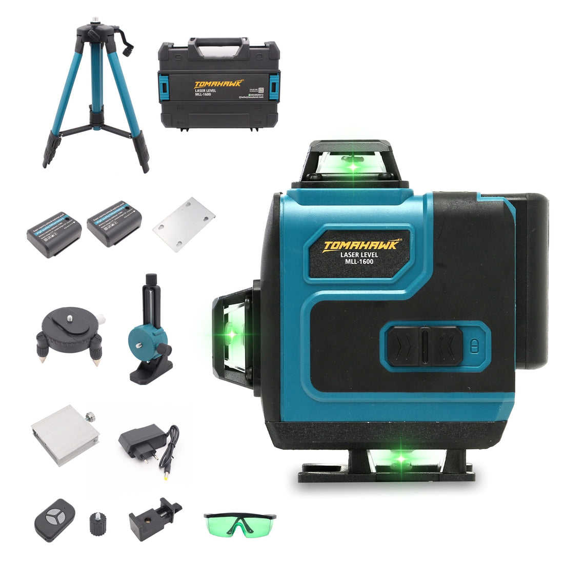 Tomahawk Laser Level - 16 Lines 4x360° 4D Green Self-Levelling - MLL-1600