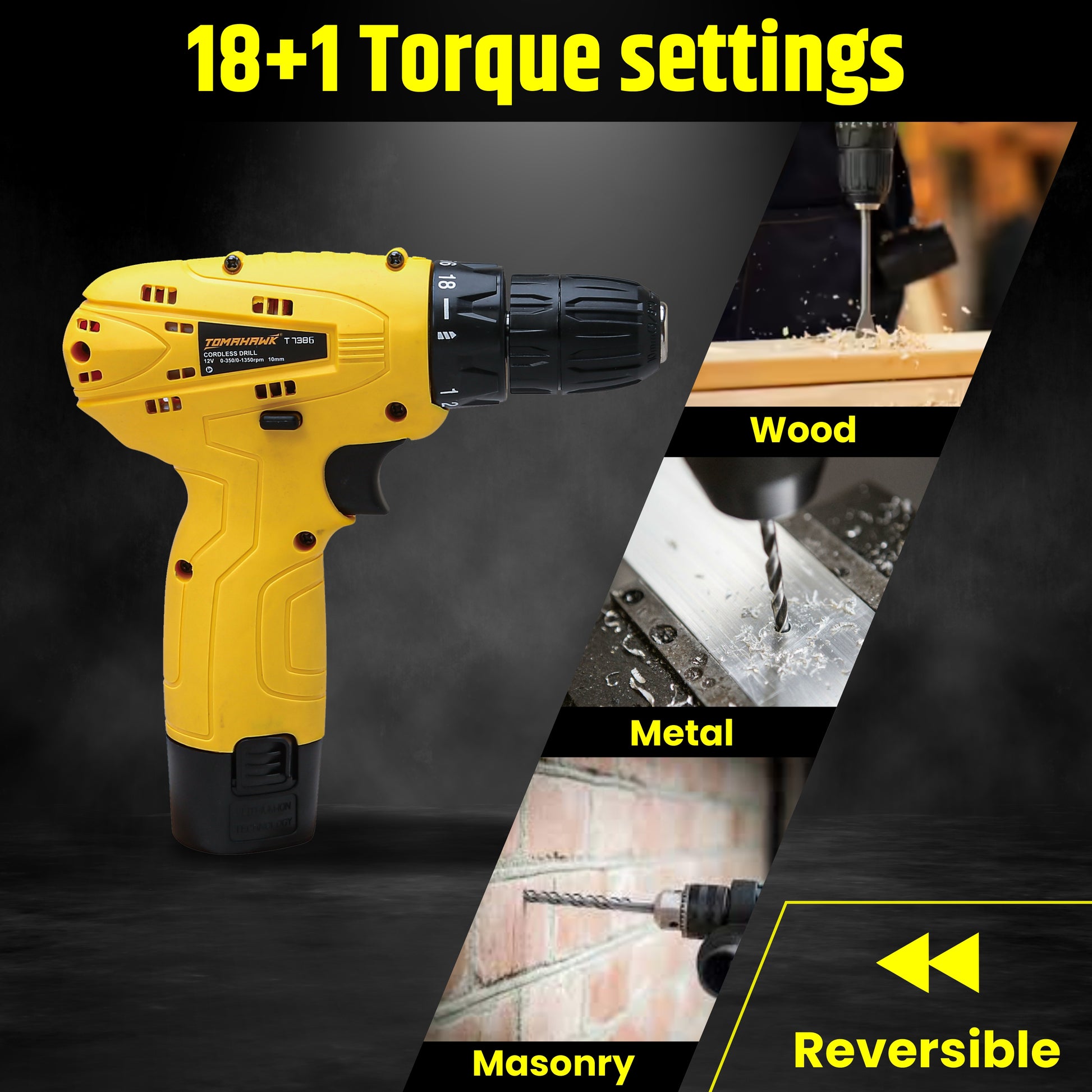 12V 110mm Cordless Screwdriver Drill w/ Screw Bit T7386